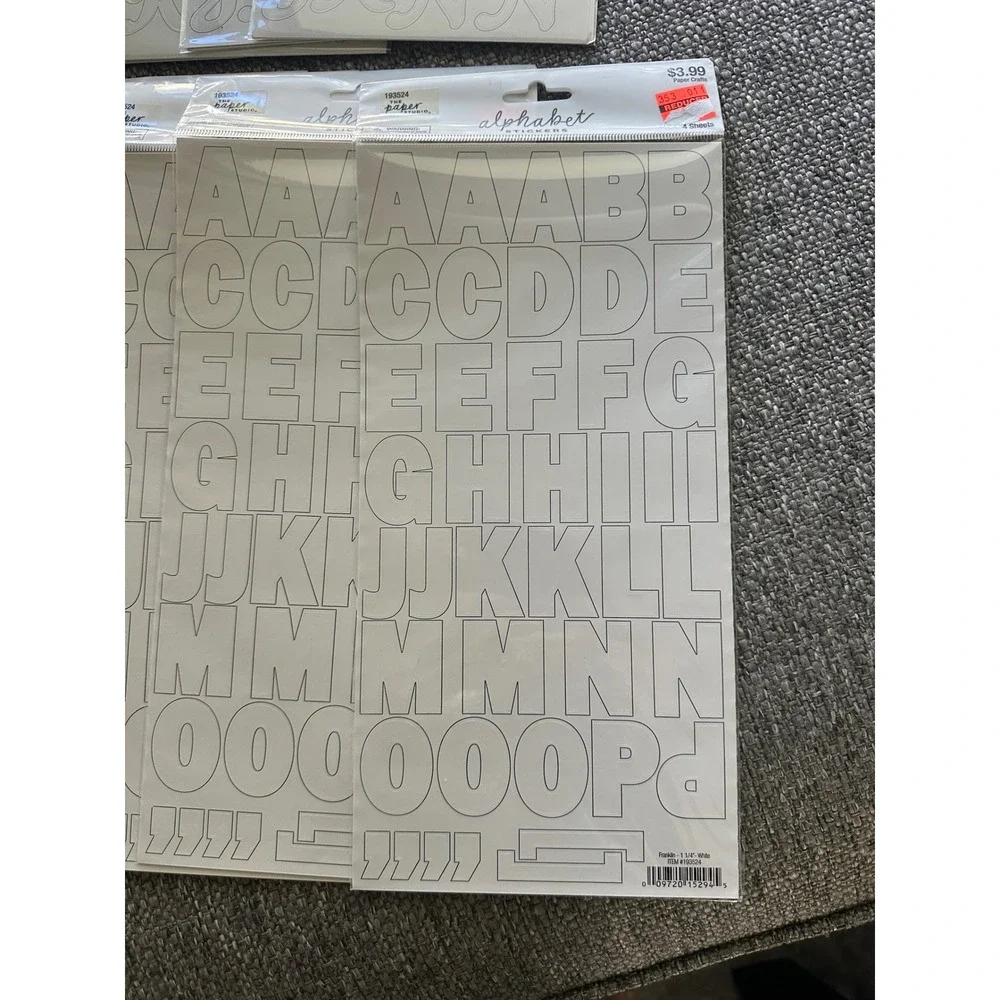 Paper Studio Alphabet Stickers Large Font Crafting ScrapbkingLetters set‎ of 11